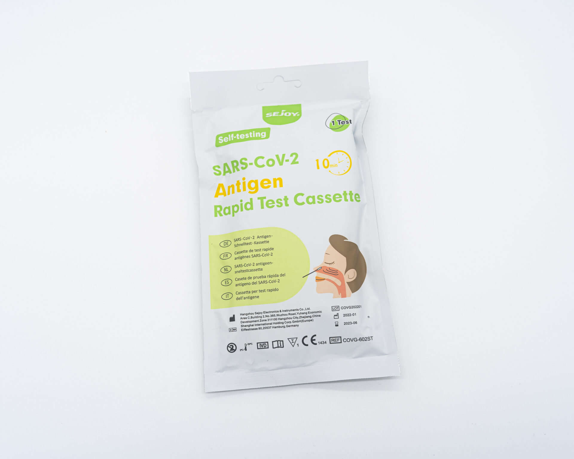 SEJOY® – SARS-CoV-2 Antigen-Schnelltest-Kassette Einzel Softpack